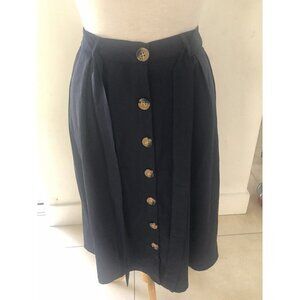 Allegra K Womens Button Front Casual High Waist Belted Midi Flare Skirt X-Small